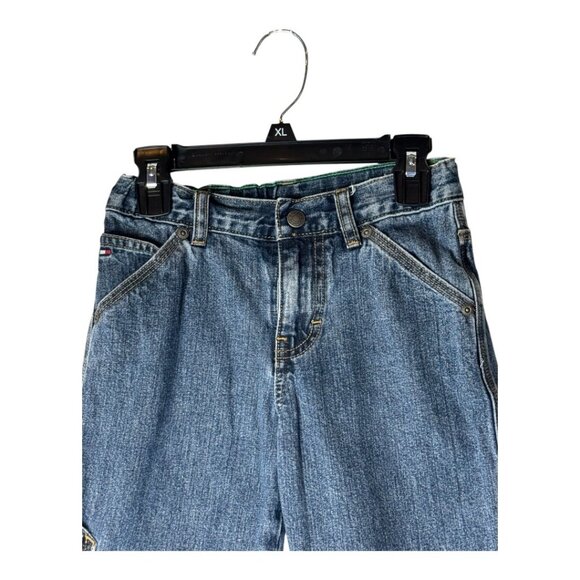 Tommy Hilfiger Shorts Boys 6 Blue Medium Wash Denim Cargo Jean Shorts Preppy - Picture 3 of 10